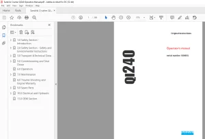 Sandvik Crusher QI240 Operators Manual  - PDF DOWNLOAD