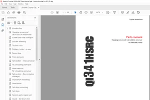 Sandvik Crusher QI341HSRC Parts Manual - PDF DOWNLOAD