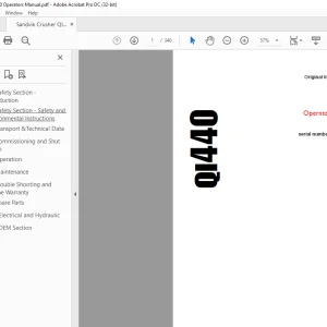 Sandvik Crusher QI440 Operators Manual  - PDF DOWNLOAD