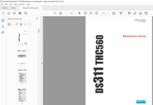 Sandvik Drill Rig DS311 THC560 Maintenance Manual - PDF DOWNLOAD