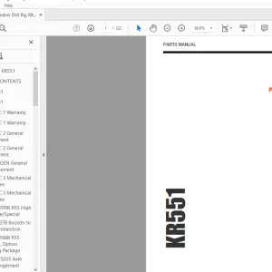 Sandvik Drill Rig KR551 Parts Manual_2120153  - PDF DOWNLOAD