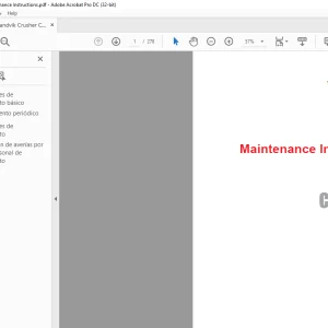 Sandvik Mining CH660 Maintenance Instructions Manual -PDF DOWNLOAD
