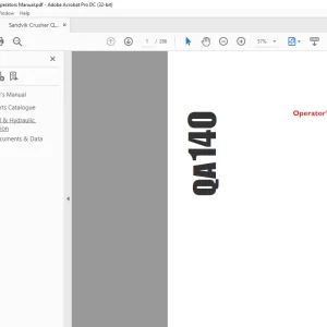 Sandvik Mining  QA140 Operators Manual  - PDF DOWNLOAD