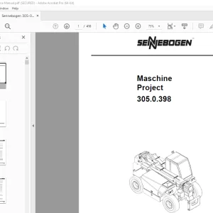 Sennebogen 305.0.398 Maschine Project Parts Manual - PDF DOWNLOAD