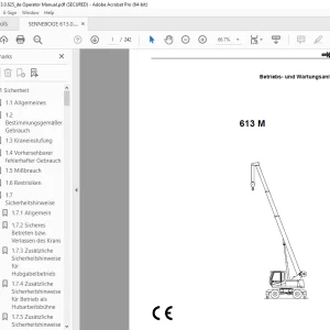 Sennebogen 613 M Bedienungs und Wartungsanleitung 613.0.625 PDF