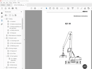 Sennebogen 821 M Maintenance Manual 821.0.1278 - PDF DOWNLOAD