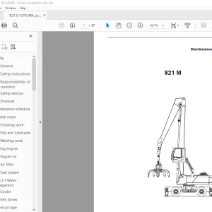 Sennebogen 821 M Maintenance Manual 821.0.1278 - PDF DOWNLOAD