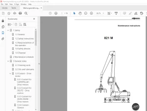 Sennebogen 821 M Maintenance Instruction Manual - PDF DOWNLOAD