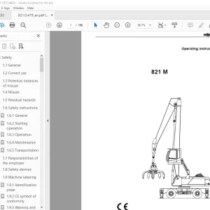 Sennebogen 821 M Operating Instruction Manual 821.0.479 - PDF DOWNLOAD