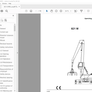 Sennebogen 821 M Operating Instruction Manual 821.0.983 - PDF DOWNLOAD