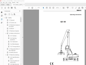 Sennebogen 821 M Operating Instruction Manual 821.0.936 - PDF DOWNLOAD