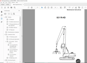 Sennebogen 821 R-HD Maintenance Instruction Manual - PDF DOWNLOAD