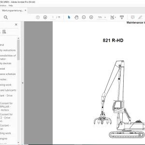 Sennebogen 821 R-HD Maintenance Instruction Manual - PDF DOWNLOAD