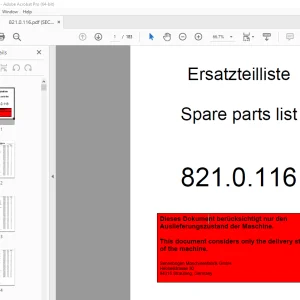 Sennebogen 821.0.116 Project Parts Manual - PDF DOWNLOAD