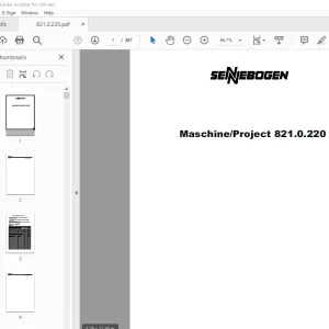 Sennebogen 821.0.220 Maschine Project Parts Manual - PDF DOWNLOAD
