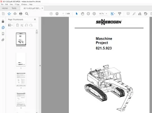 Sennebogen 821.5.923 Maschine Project Parts Manual - PDF DOWNLOAD