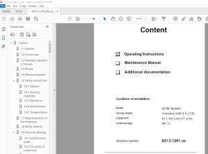 Sennebogen 821M (Mobile) Operating Instruction Manual 821.0.1281 PDF