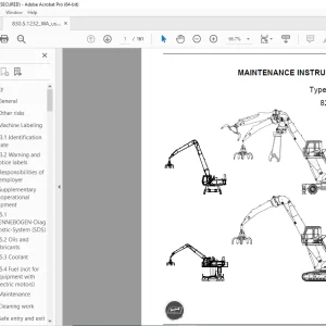 Sennebogen 825 + 830 Maintenance Instruction Manual 830.5.1232 PDF
