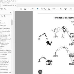 Sennebogen 825 + 830 Maintenance Instruction Manual 830.0.1194 PDF