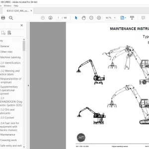 Sennebogen 825 + 830 Maintenance Instruction Manual 830.0.1250 PDF