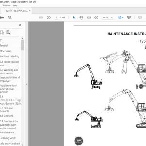 Sennebogen 825 + 830 Maintenance Instruction Manual 825.0.1352 PDF