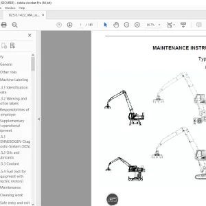 Sennebogen 825 + 830 Maintenance Instruction Manual 825.0.1422 PDF