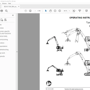 Sennebogen 825 + 830 Operating Instruction Manual 825.0.1352 PDF