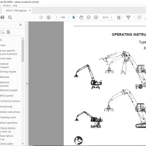 Sennebogen 825 + 830 Operating Instruction Manual 830.0.1194 PDF