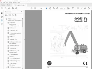 Sennebogen 825 D Maintenance Instruction Manual 825.0.1148 - PDF DOWNLOAD