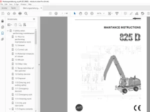 Sennebogen 825 D Maintenance Instruction Manual - PDF DOWNLOAD