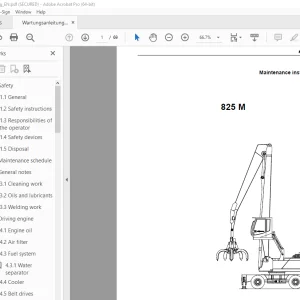 Sennebogen 825 M Maintenance Instruction Manual 825.0.437 - PDF DOWNLOAD