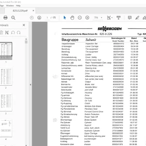 Sennebogen 825 M Material Handling Parts Manual 825.0.229 - PDF DOWNLOAD