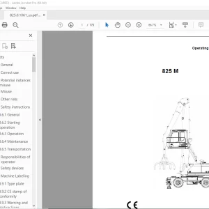 Sennebogen 825 M Operating Instruction Manual 825.0.1061 - PDF DOWNLOAD