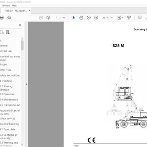 Sennebogen 825 M Operating Instruction Manual 825.0.1148 PDF
