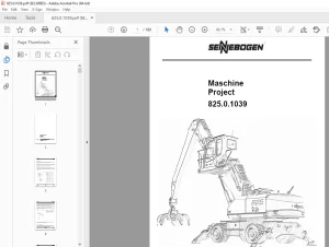 Sennebogen 825.0.1039 Maschine Project Parts Manual  - PDF DOWNLOAD