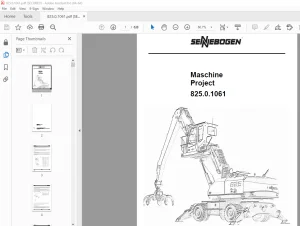 Sennebogen 825.0.1061 Maschine Project Parts Manual - PDF DOWNLOAD