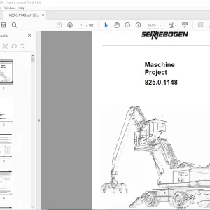 Sennebogen 825.0.1148 Maschine Project Parts Manual - PDF DOWNLOAD