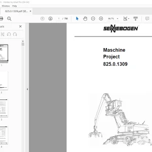 Sennebogen 825.0.1309 Maschine Project Parts Manual - PDF DOWNLOAD