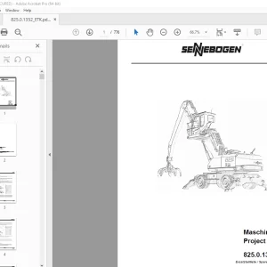 Sennebogen 825.0.1352 Maschine Project Parts Manual - PDF DOWNLOAD