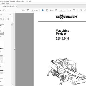 Sennebogen 825.0.648 Maschine Project Parts Manual - PDF DOWNLOAD
