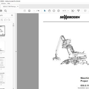 Sennebogen 830.0.1194 Maschine Project Parts Manual - PDF DOWNLOAD