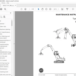 Sennebogen 835 + 840 Maintenance Instruction Manual 835.0.1147 PDF