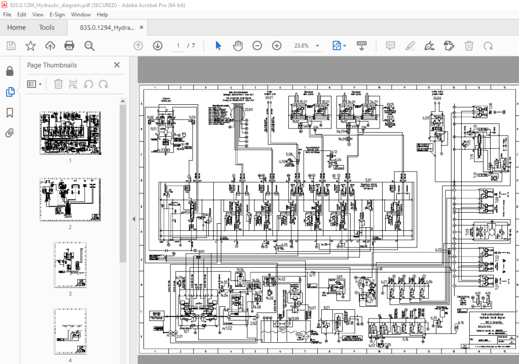 Sennebogen 835 D Greenline Hydraulic Circuit Diagram Manual 835.0.1294 ...