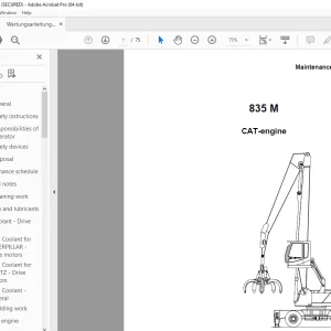 Sennebogen 835 M CAT-engine Maintenance Instruction Manual - PDF DOWNLOAD