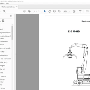 Sennebogen 835 M-HD Maintenance Instruction Manual 835.0.547 PDF