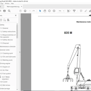 Sennebogen 835 M Maintenance Instruction Manual 835.0.500 - PDF