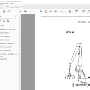 Sennebogen 835 M Maintenance Instruction Manual 835.0.440 - PDF DOWNLOAD