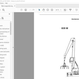 Sennebogen 835 M Maintenance Instruction Manual 835.0.611 - PDF DOWNLOAD