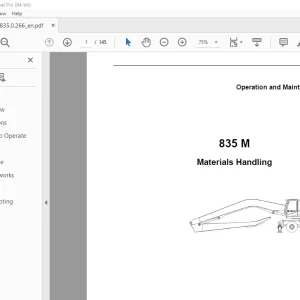 Sennebogen 835 M Handling Operation & Maintenance Manual 835.0.266 PDF
