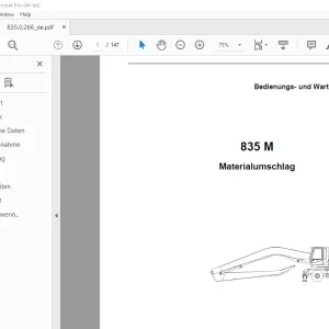 Sennebogen 835 M Bedienungs & Wartungsanleitung 835.0.266 PDF